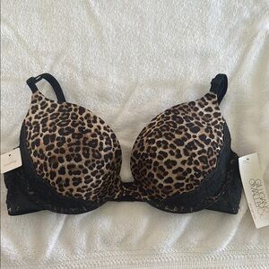 Gilligan & O'Malley Brown and Black Leopard Print Bra